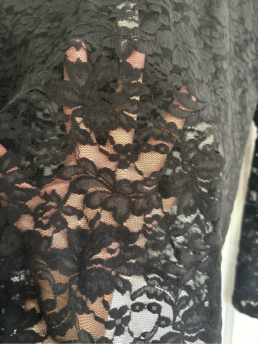 Anthropologie Black Floral Lace Long-Sleeve Top - Picture 5 of 7